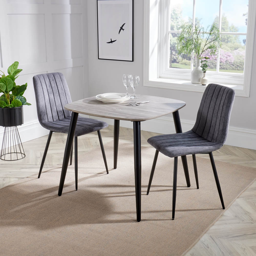 Core Products Aspen 2 Seater Square Dining Set Grey Oak and Grey Image 4