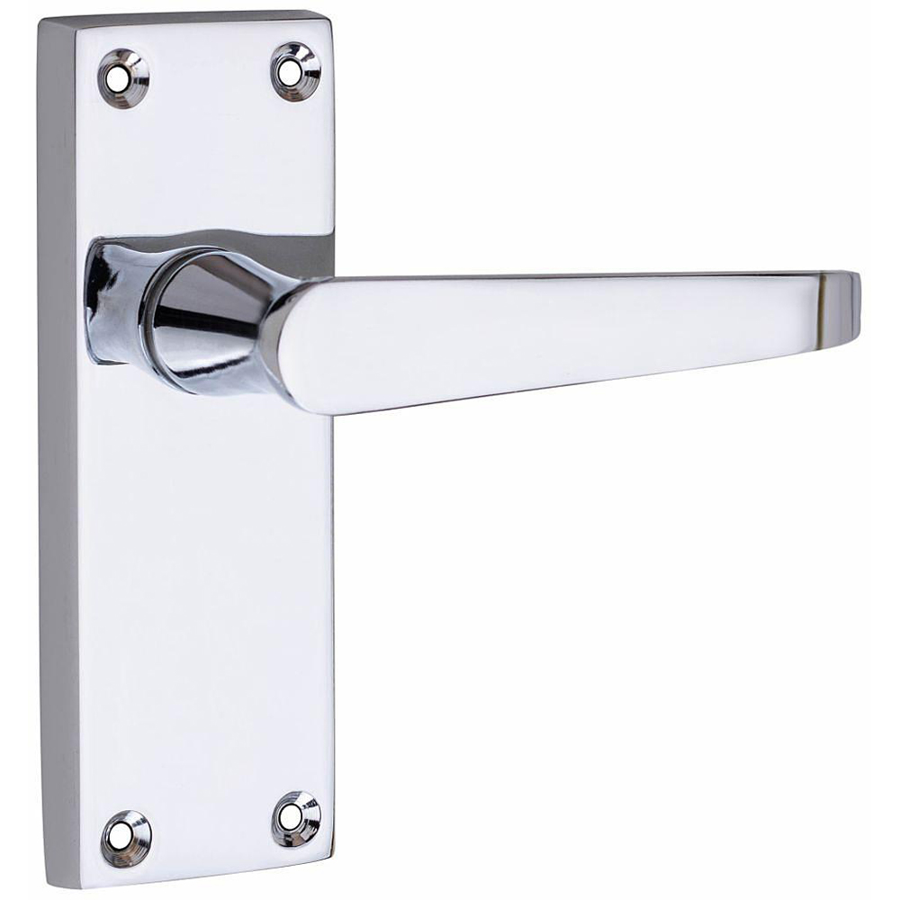 Golden Grace Victorian Straight Polished Chrome Lever Latch Handles Set Image 3