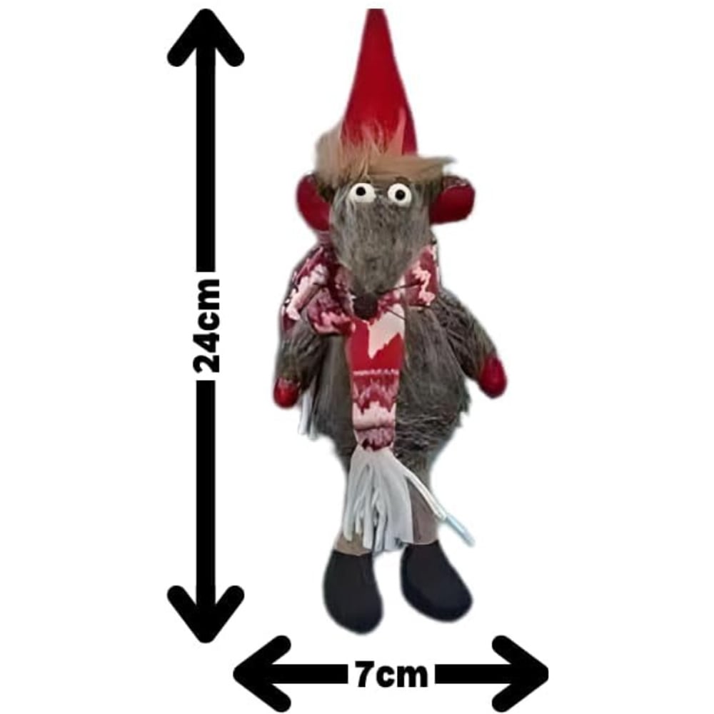 Marco Paul Grey Christmas Rat Plush Decoration Image 5
