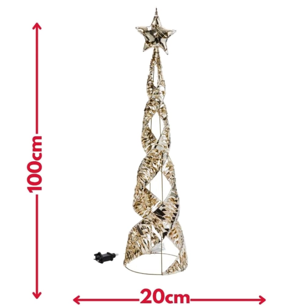 Marco Paul Warm White LED Gold Glitter Twist Lamp Post Christmas Decoration 100cm Image 5