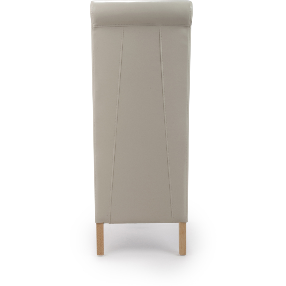 Krista Set of 2 Ivory Bonded Leather Roll Back Dining Chair Image 3