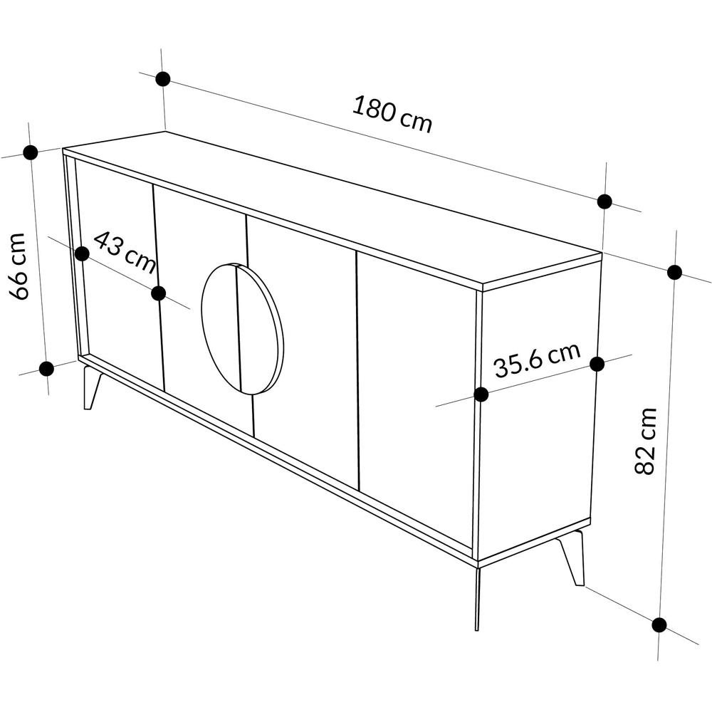 Decortie Gora Anthracite and White Console Sideboard Image 7