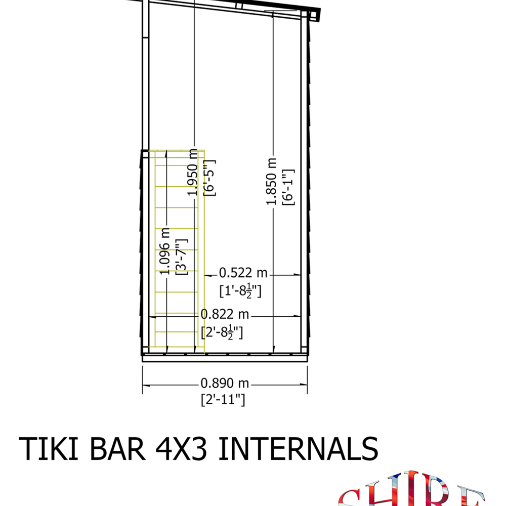 Shire Tiki 4 x 3ft Garden Bar Shed Image 8
