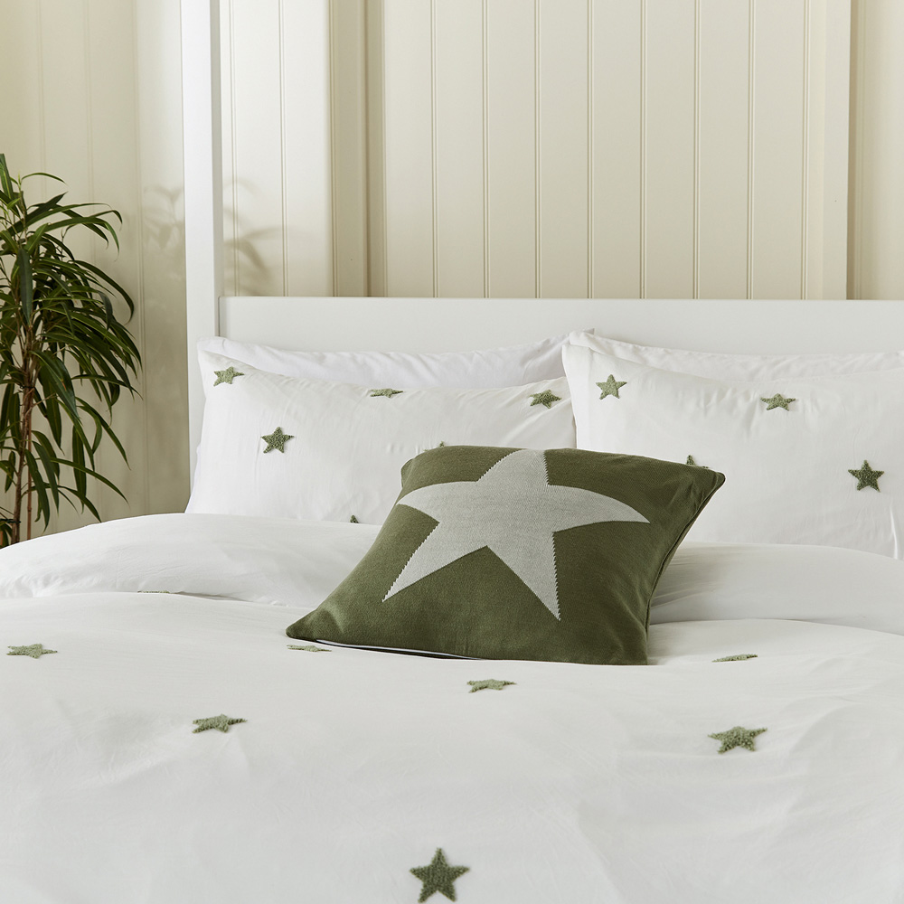 Helena Springfield Tufted Star Single Green Reversible Duvet Set Image 5