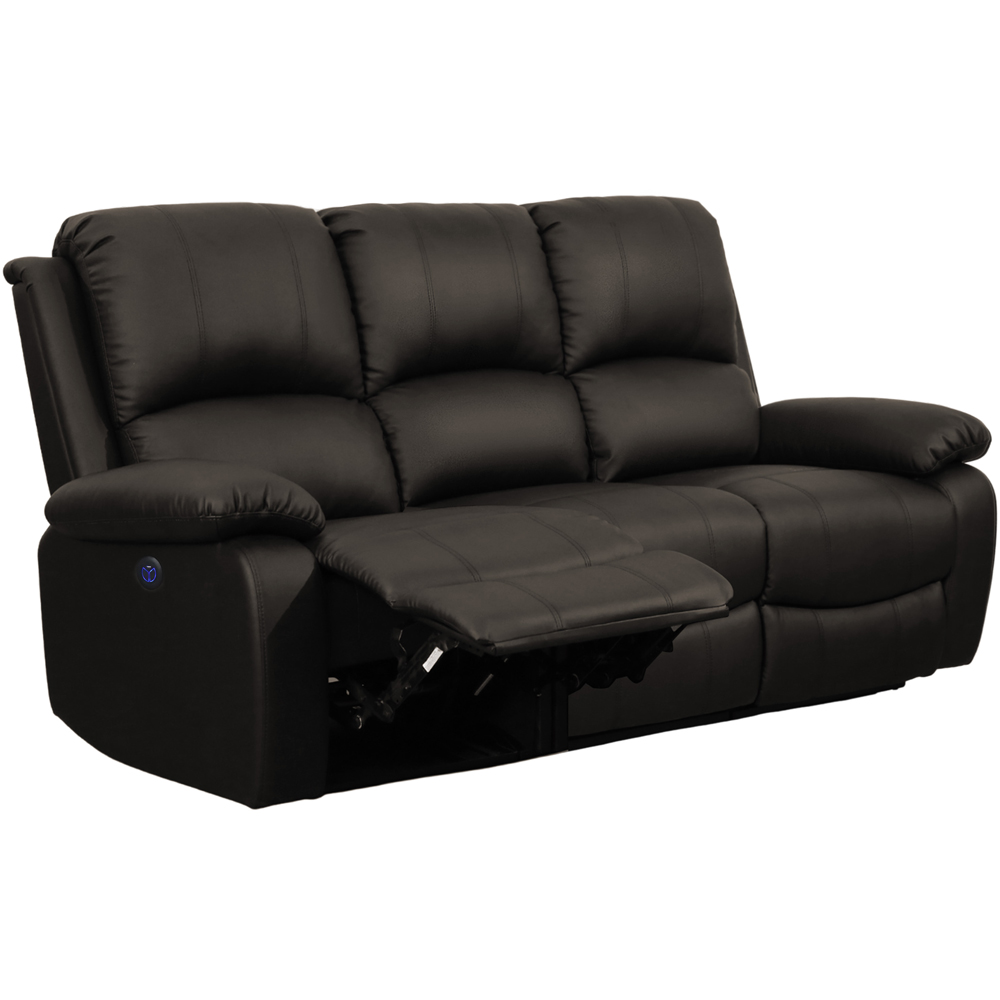 Comfy Living 3 Seater Brown PU Leather Electric Recliner Sofa Image 2