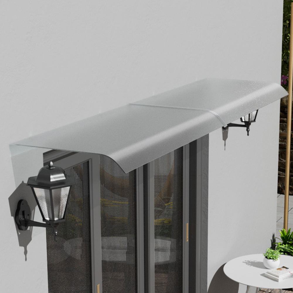 Living and Home Arched Frosted Awning Canopy 1.6 x 0.43m Image 1