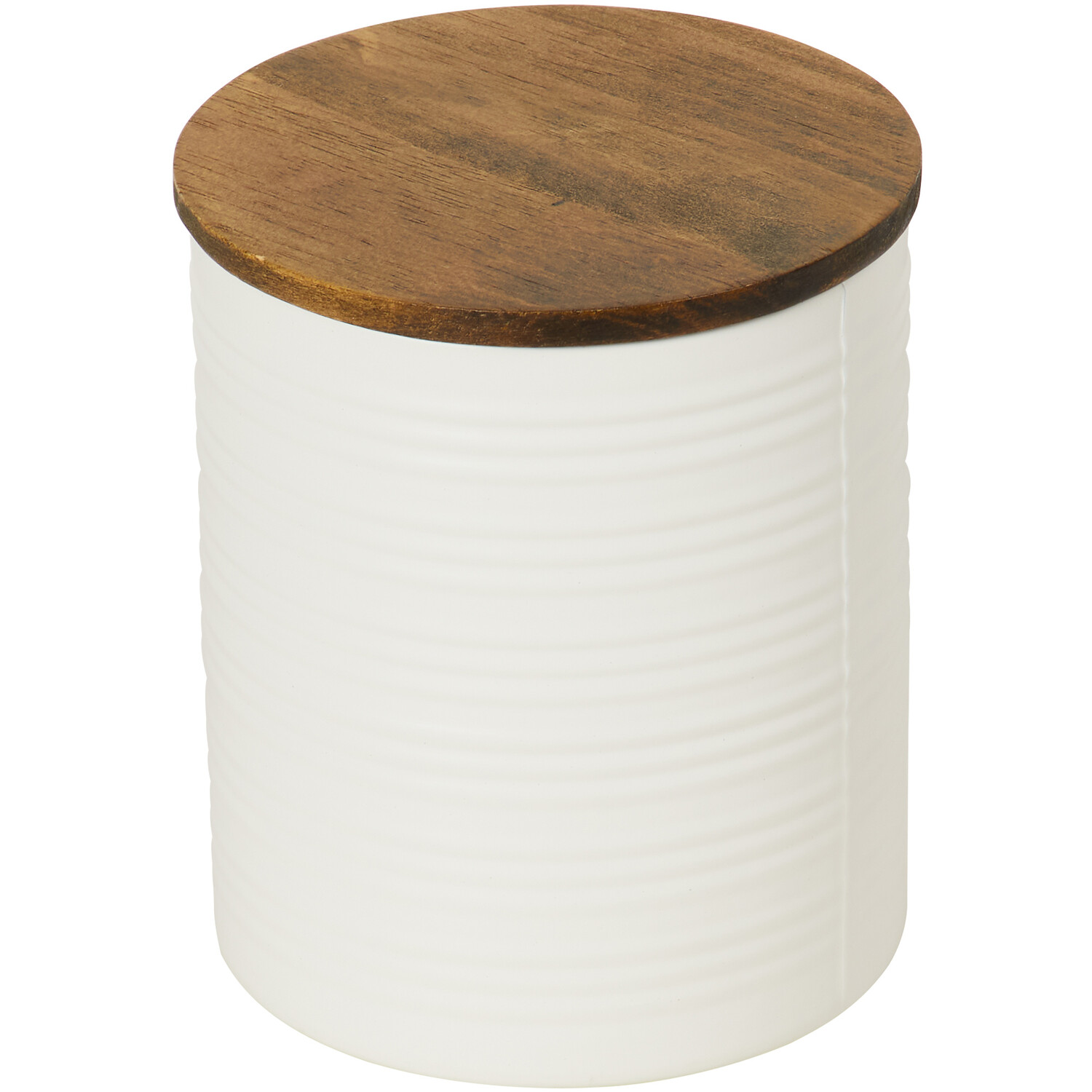 Malmo Embossed Canister with Acacia Lid - Cream Image 3