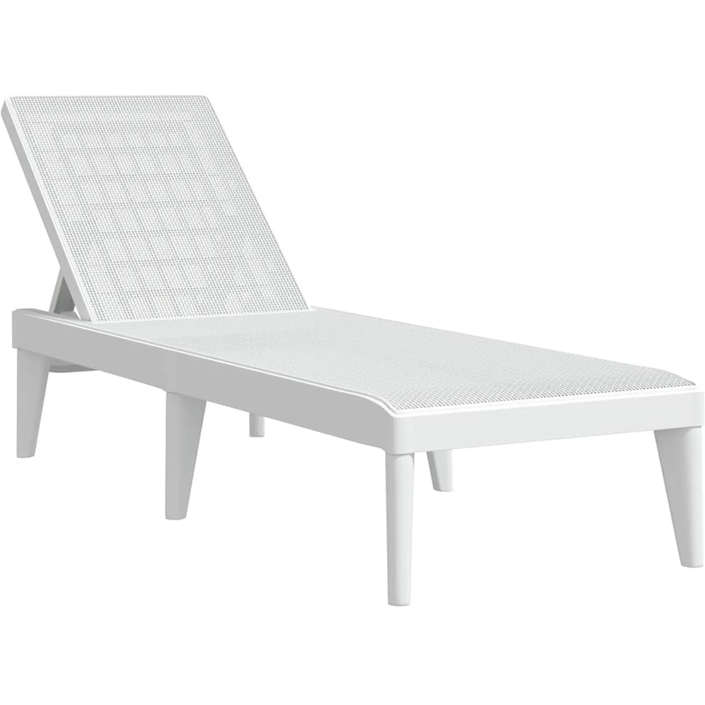 Walplus White Jute 4 Position Adjustable Sun Lounger Image 2