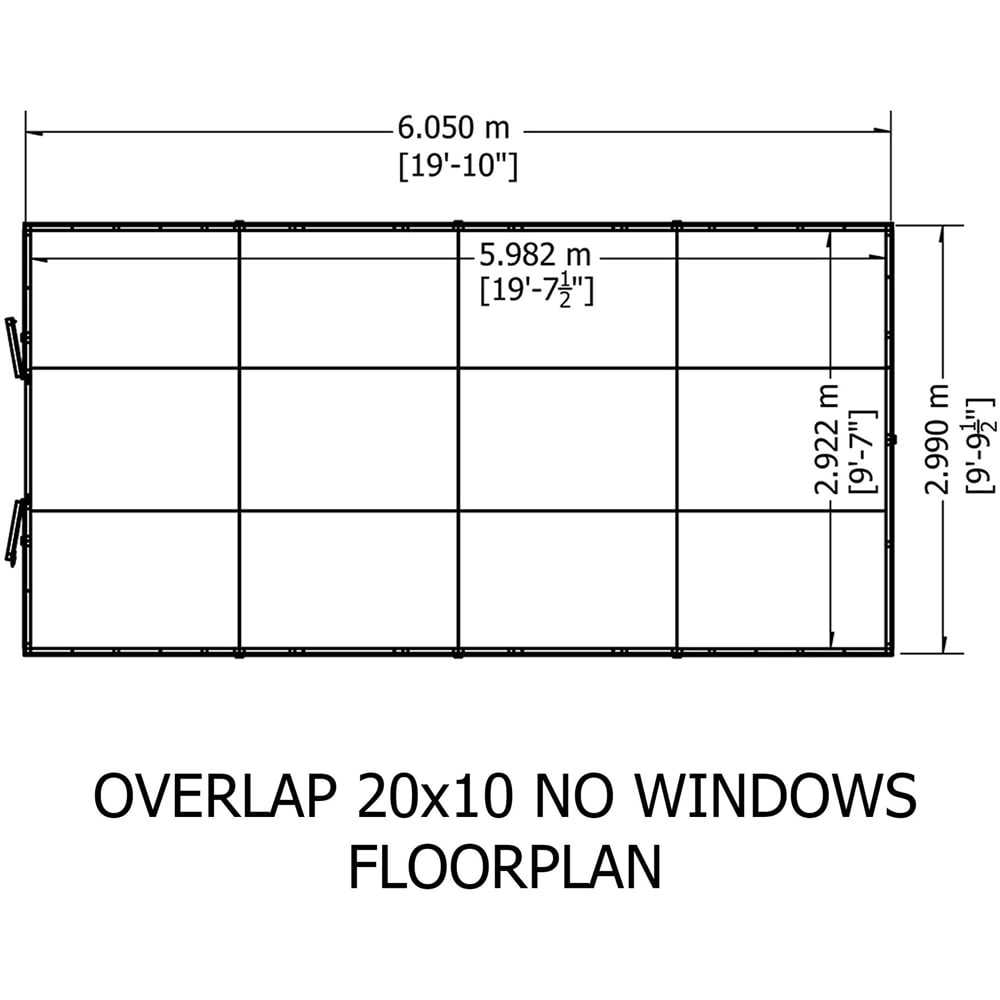 Shire 10 x 20ft Double Door Overlap Apex Wooden Shed Image 9
