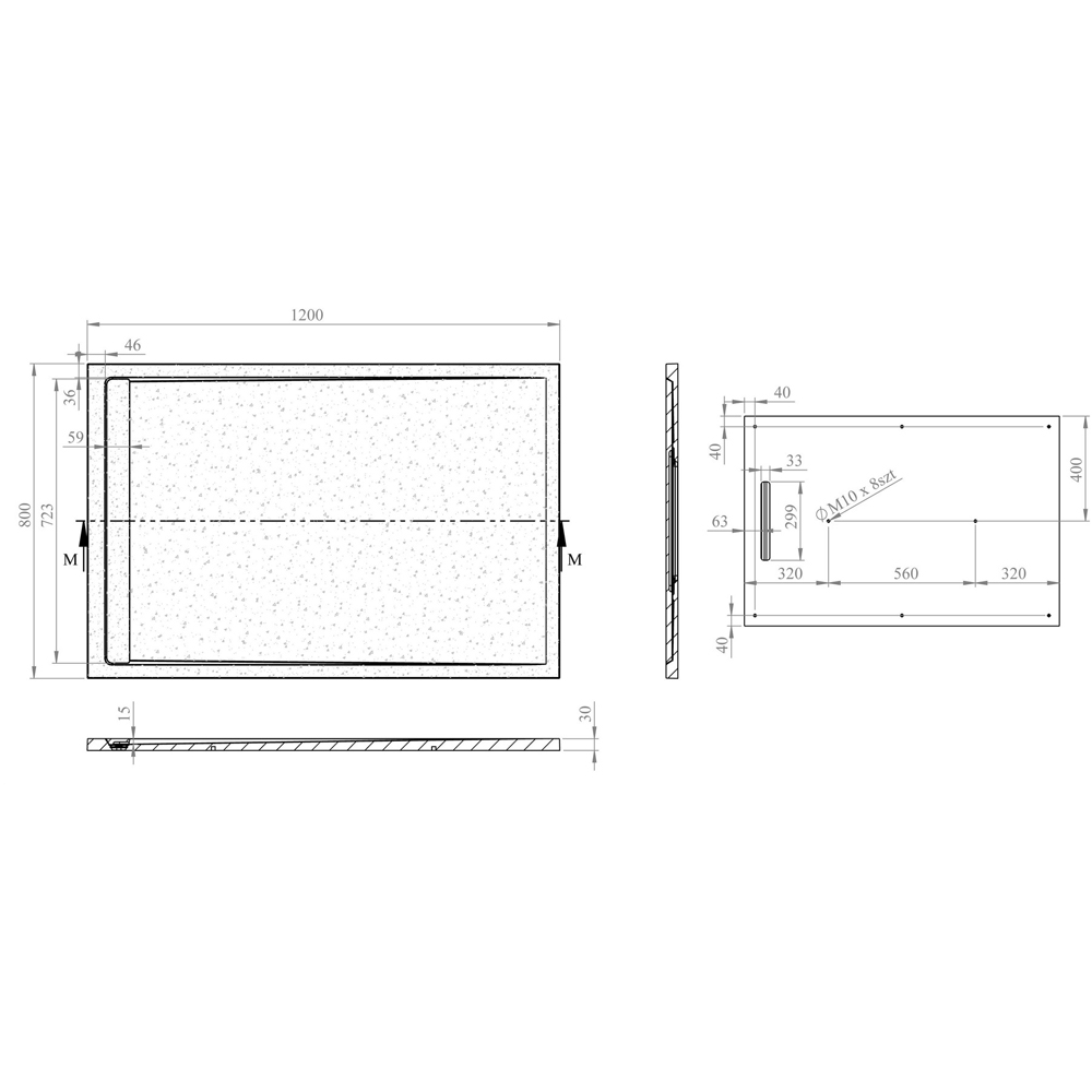 Bathstore 30mm Black Slate Rectangular Shower Tray with Waste 1200 x 800mm Image 5
