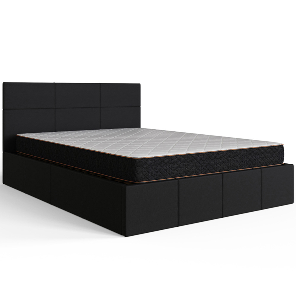 GFW King Size Black Faux Leather End Lift Ottoman Bed with Memory Pocket Spring Mattress Image 4