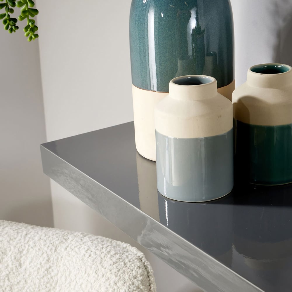 Home Source Cloud 60cm Set of 2 Grey Gloss Floating Shelf Image 3