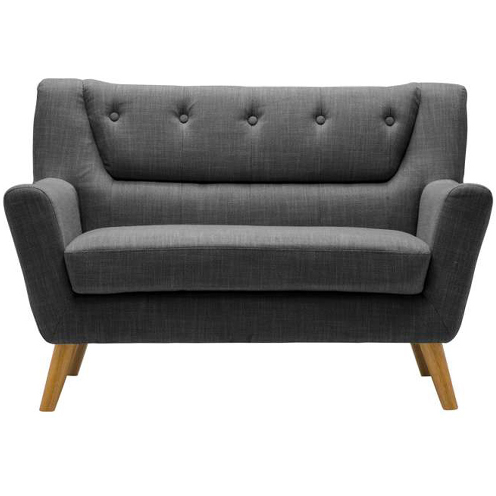 Lambeth 2 Seater Grey Fabric Sofa Image 3