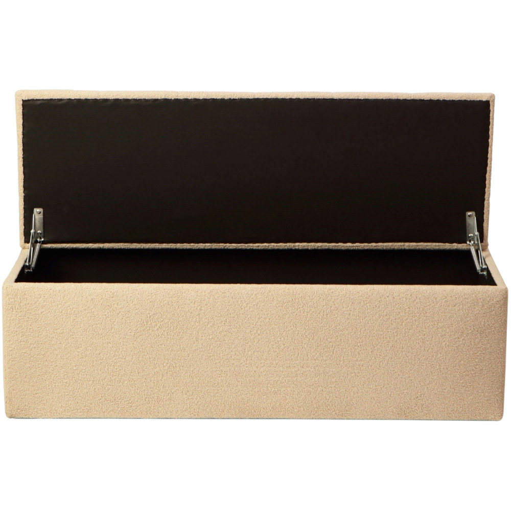 Desser Furniture Medium Rectangular Latte Boucle Fabric Storage Ottoman Image 3