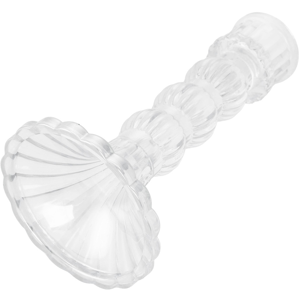 Living and Home Clear Glass Fluted Candlestick Holder Set of 3 Image 5