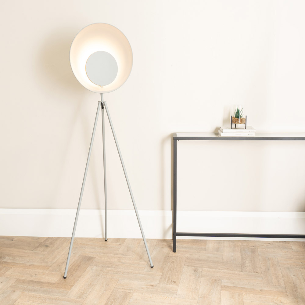 ValueLights Saffy Matte Grey Shade LED Floor Lamp Image 2