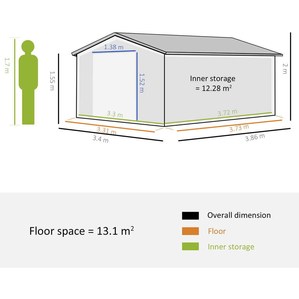 Outsunny 13x11ft Metal Storage Shed Image 9