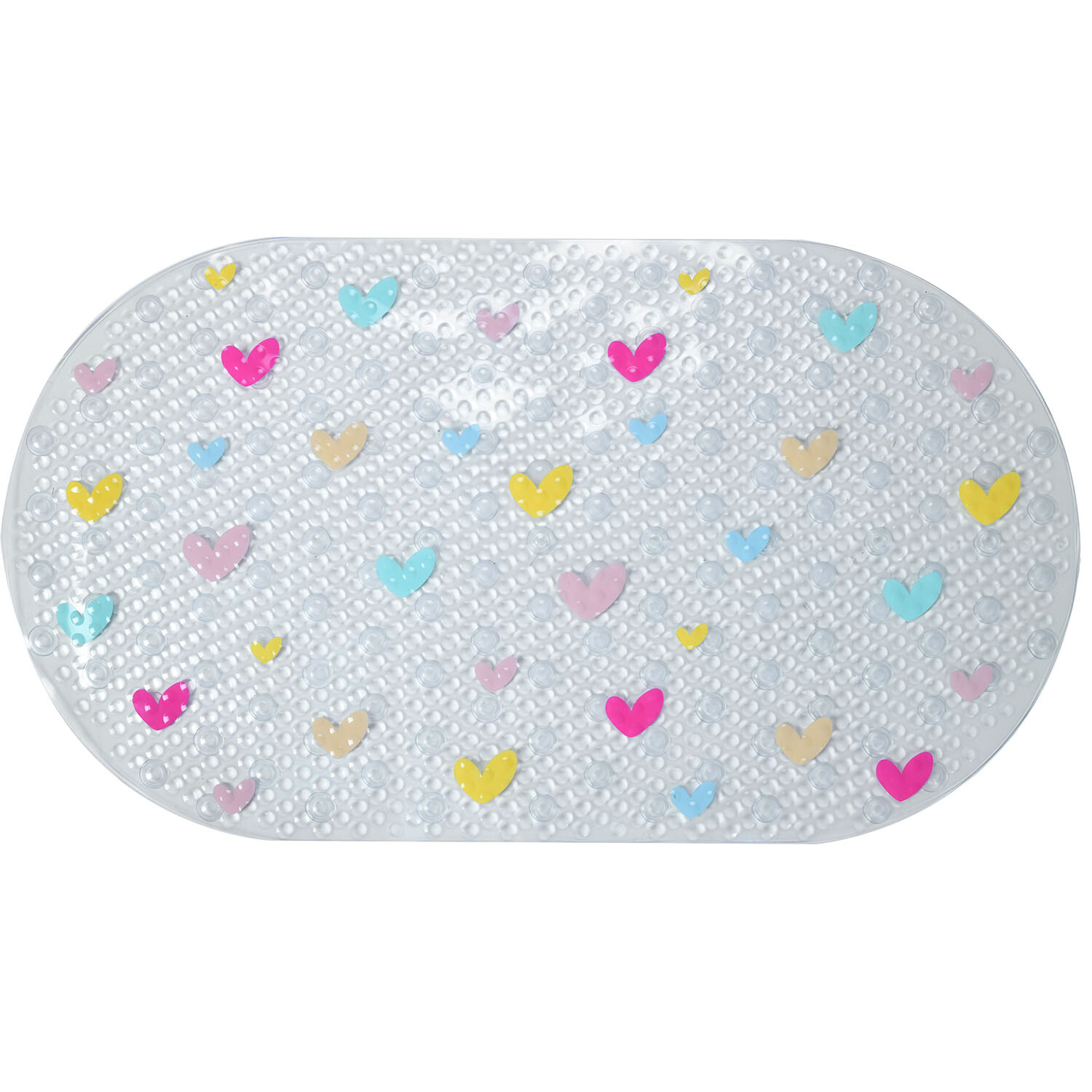 Hearts PVC Bath Mat Multicolour Image 1