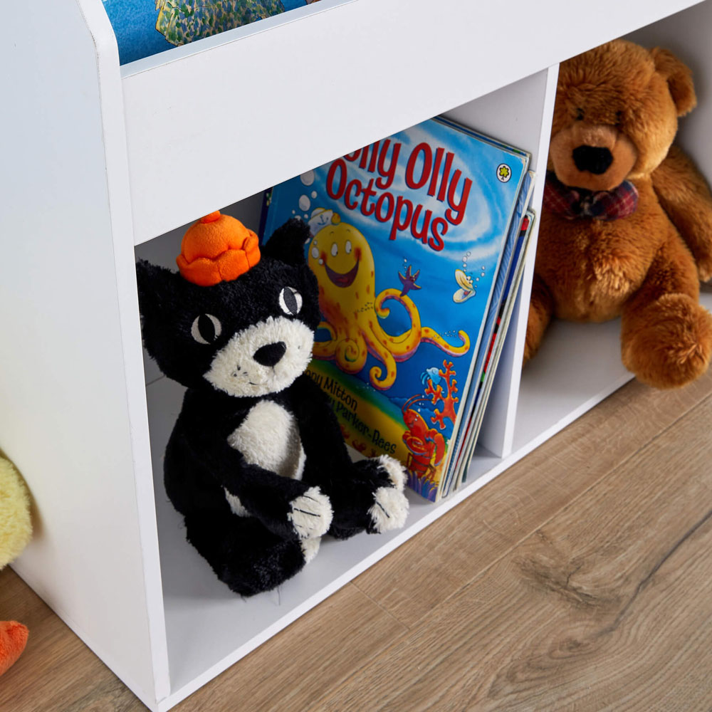 Home Source Coco 3 Shelf 2 Cube Kids White Bookcase Image 4