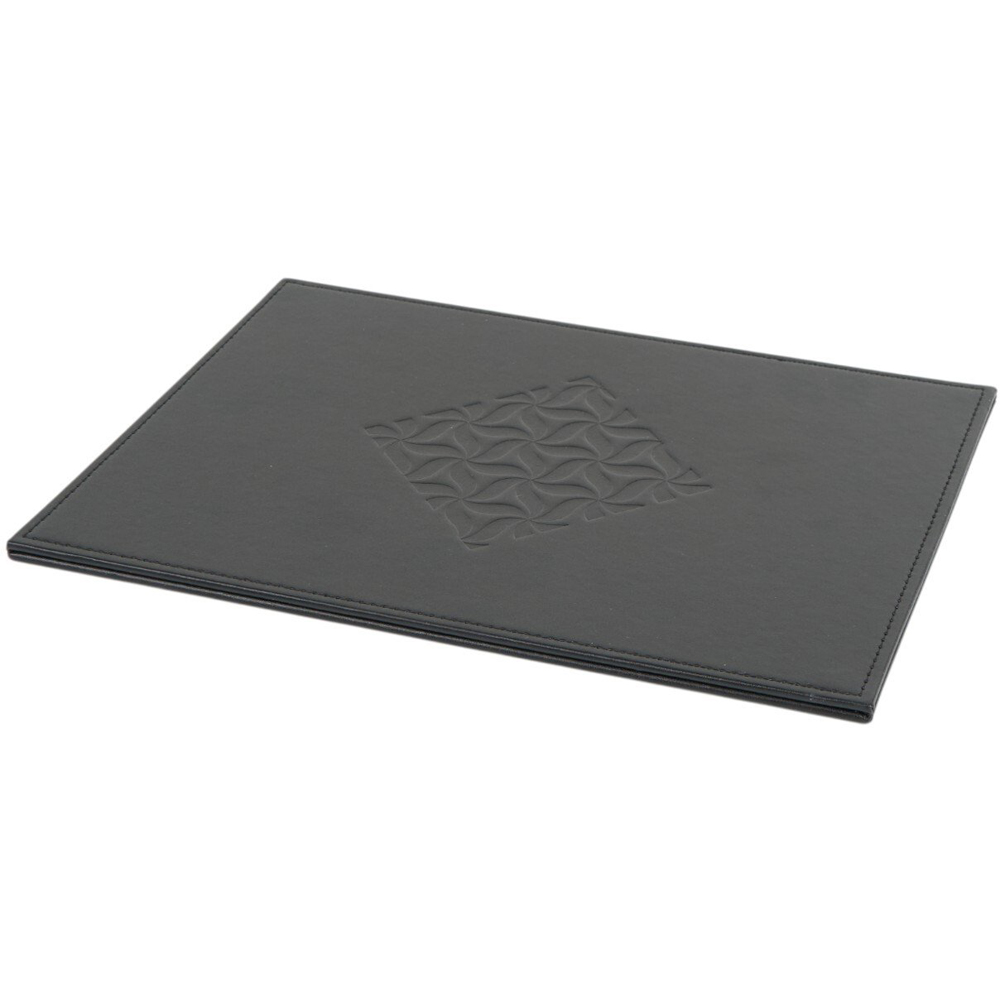 Set of 4 Embossed Faux Leather Placemats Black Image 3