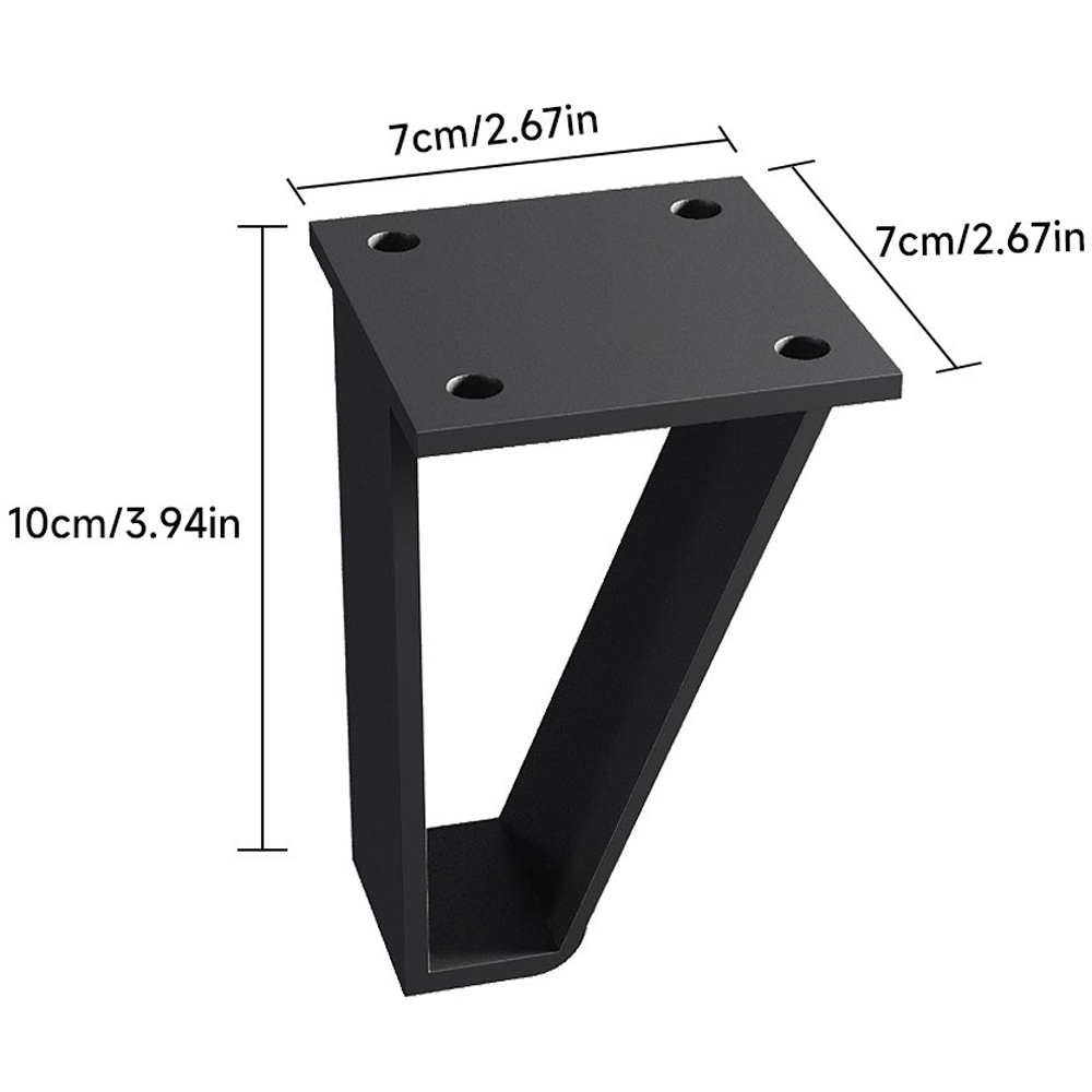 Living and Home 4 Pack Black Metal Trapezoid Furniture Legs 10cm Image 9