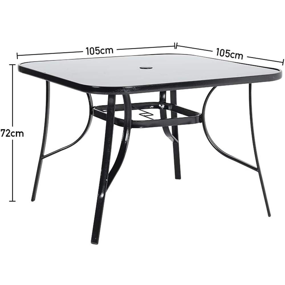 Living and Home Glass 4 Seater Square Garden Dining Table Image 9