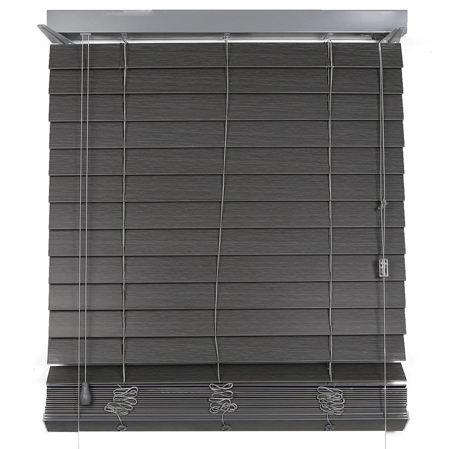 Ashwood Venetian Blinds Dark Grey Oak 60cm Image 2