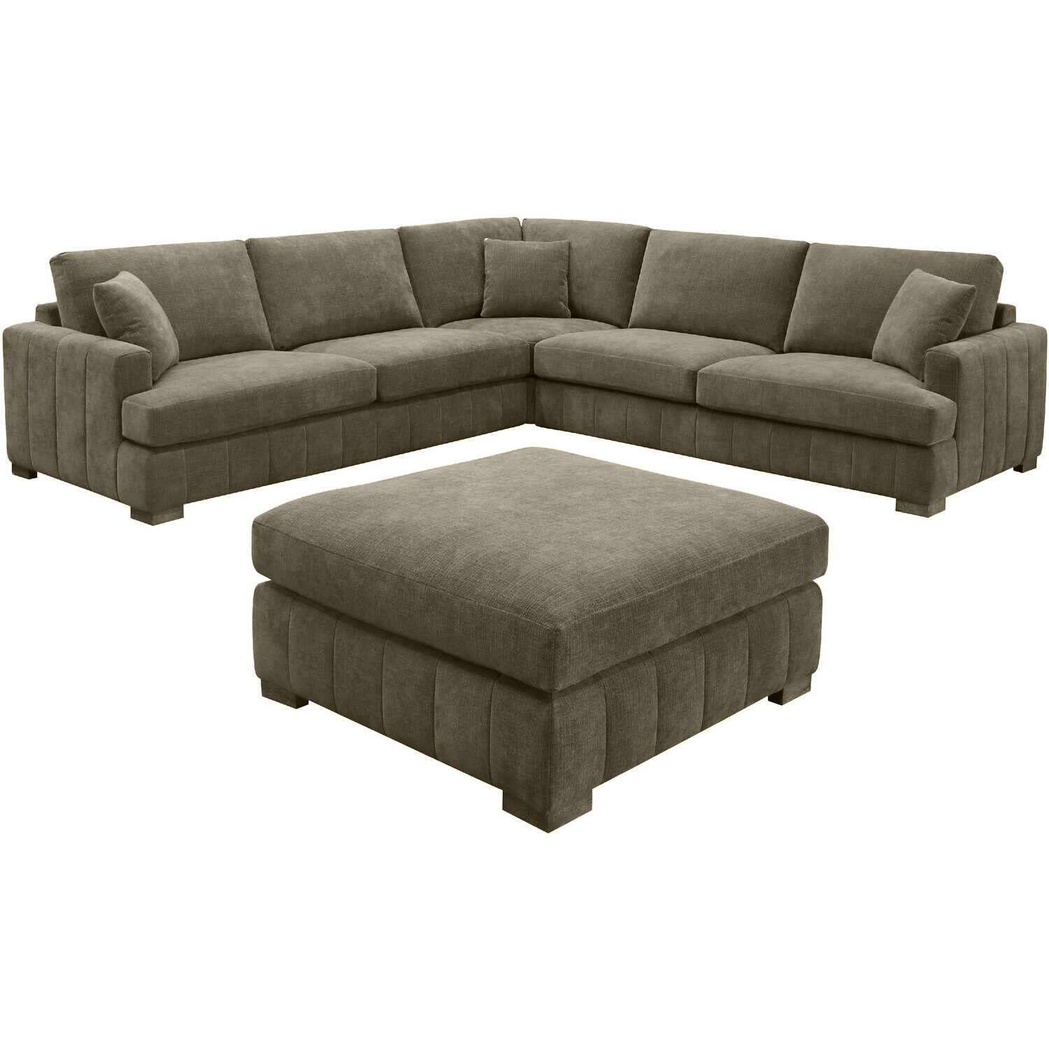Arden Corner Sofa with Footstool Green Image 2