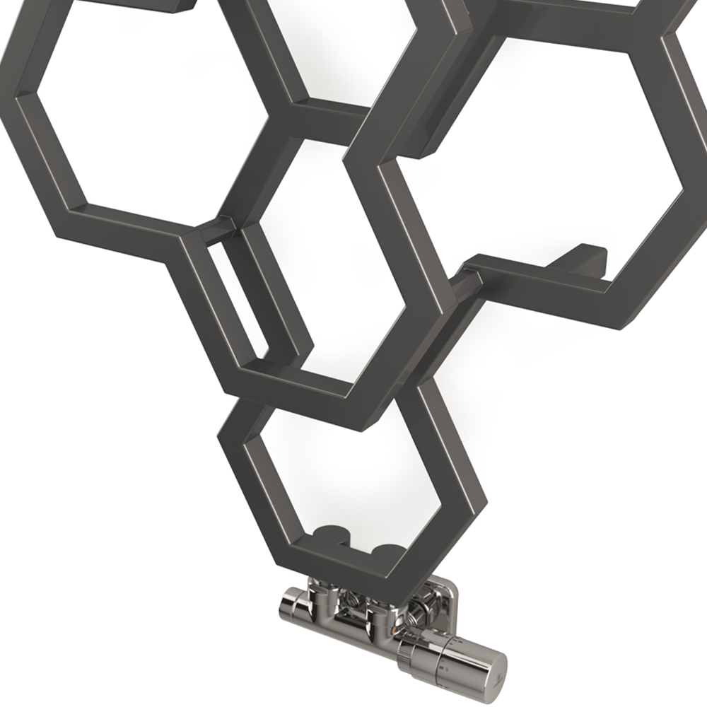 Terma Hex 1180 BTU Sparkling Grey Radiator 1220 x 486mm Image 5