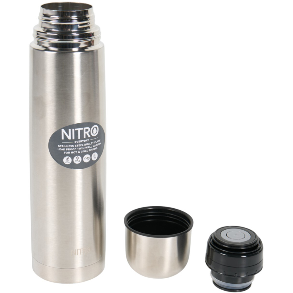 Nitro Stainless Steel Vacuum Bullet Flask - Silver / 1l Image 3