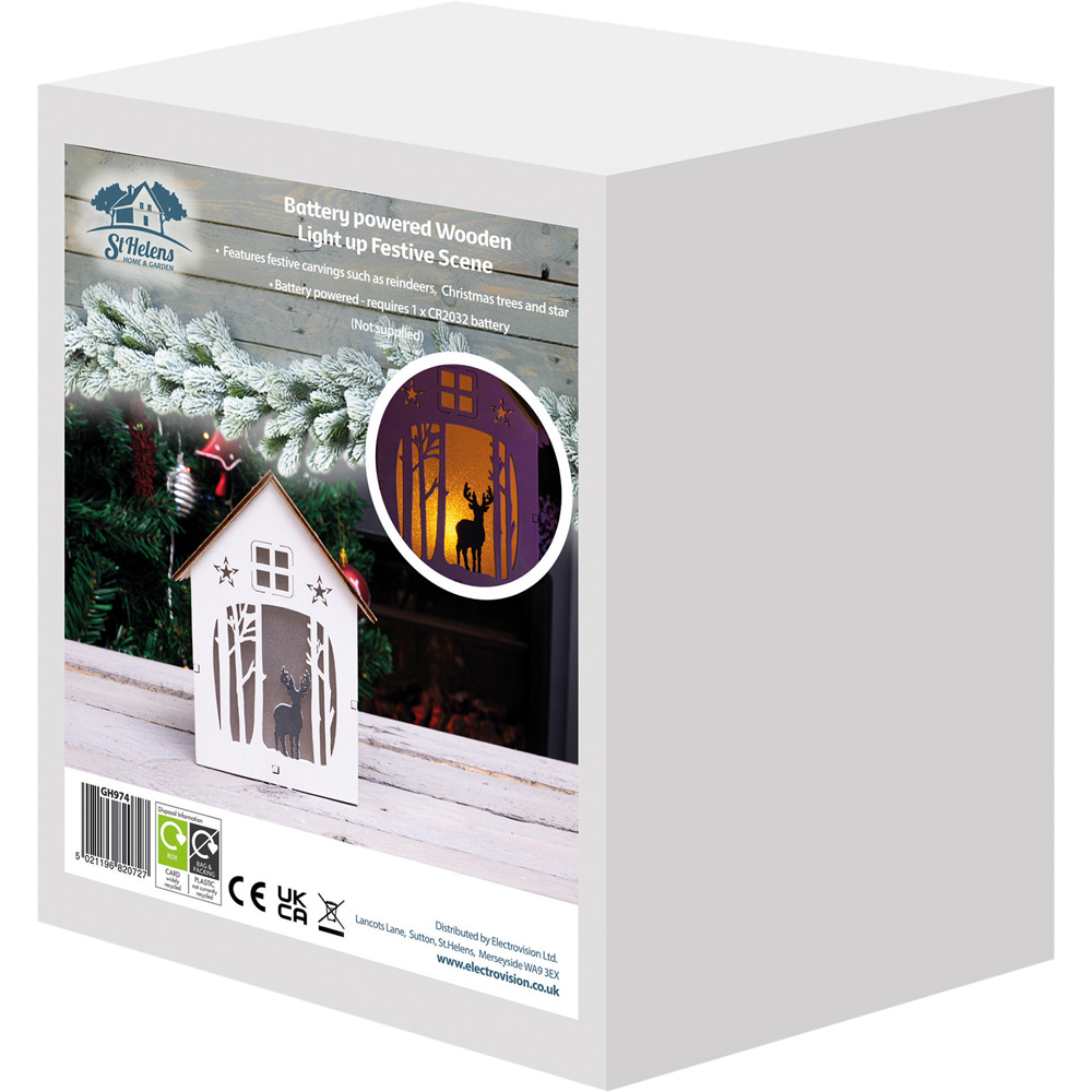 St Helens White Wooden Ornamental House Image 7