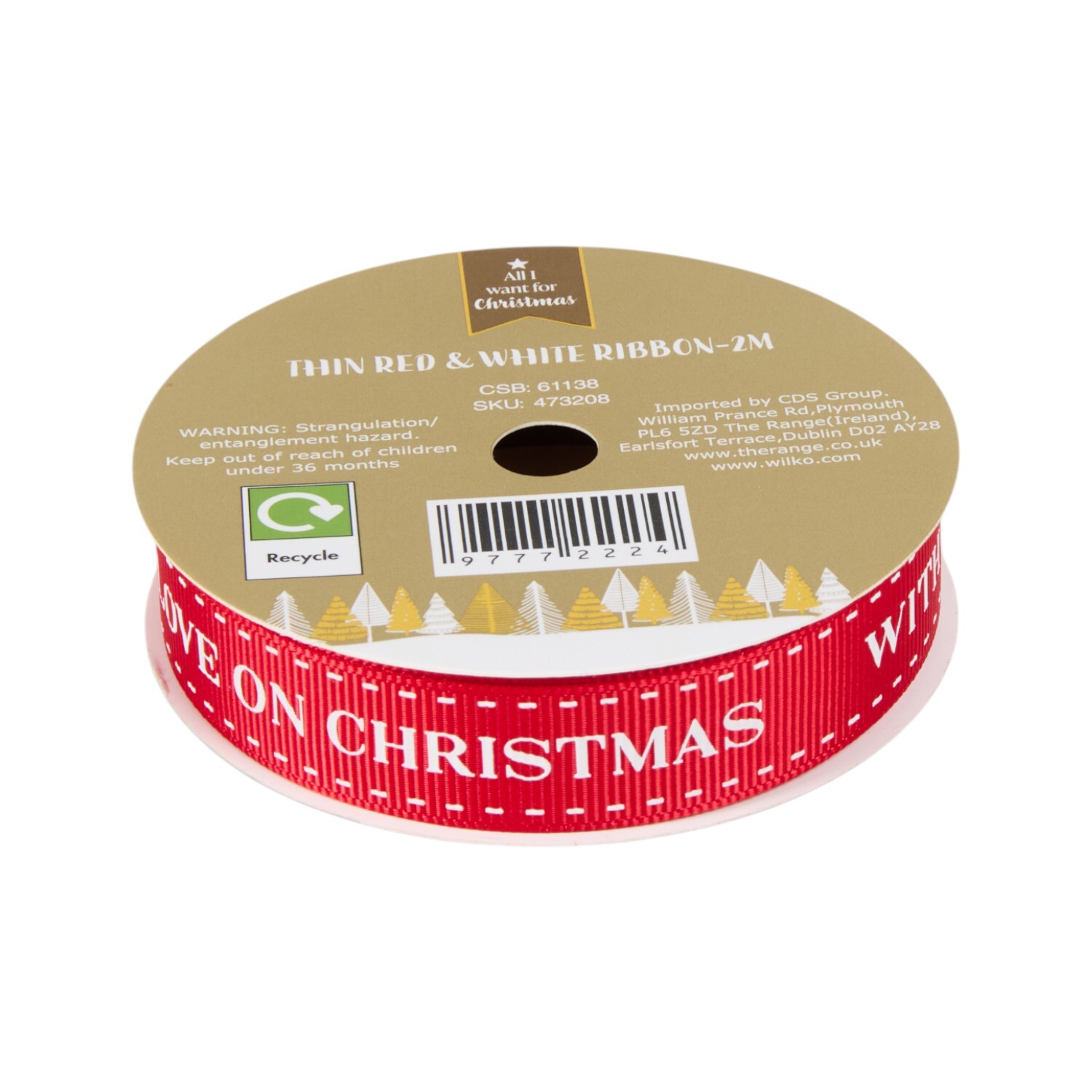 Thin Red and White Ribbon Image 5