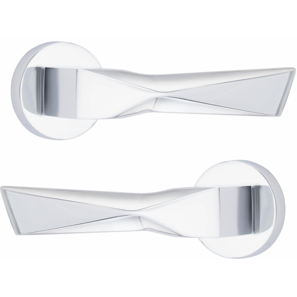 Golden Grace Modern Aura Polished Chrome Door Handles Set 5 Pack Image 3