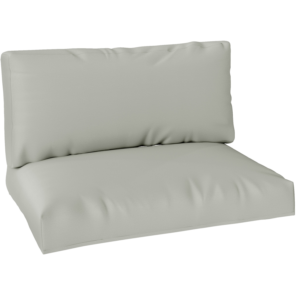 Outsunny 2 Seater Light Grey Garden Pallet Cushions 125 x 120cm 2 Pack Image 1