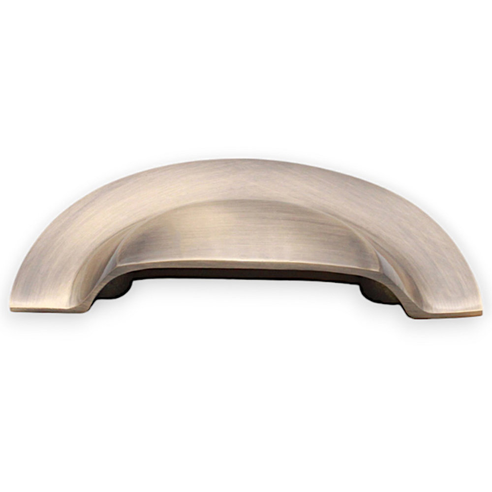 Spira Brass Antique Brass Large Slim Cup Pull Drawer Handle Image 4