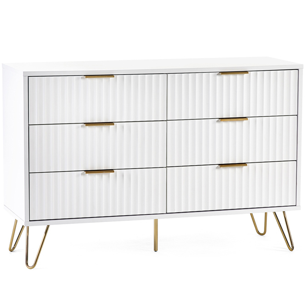 Julian Bowen Murano 6 Drawer Matt White Chest of Drawers Image 2