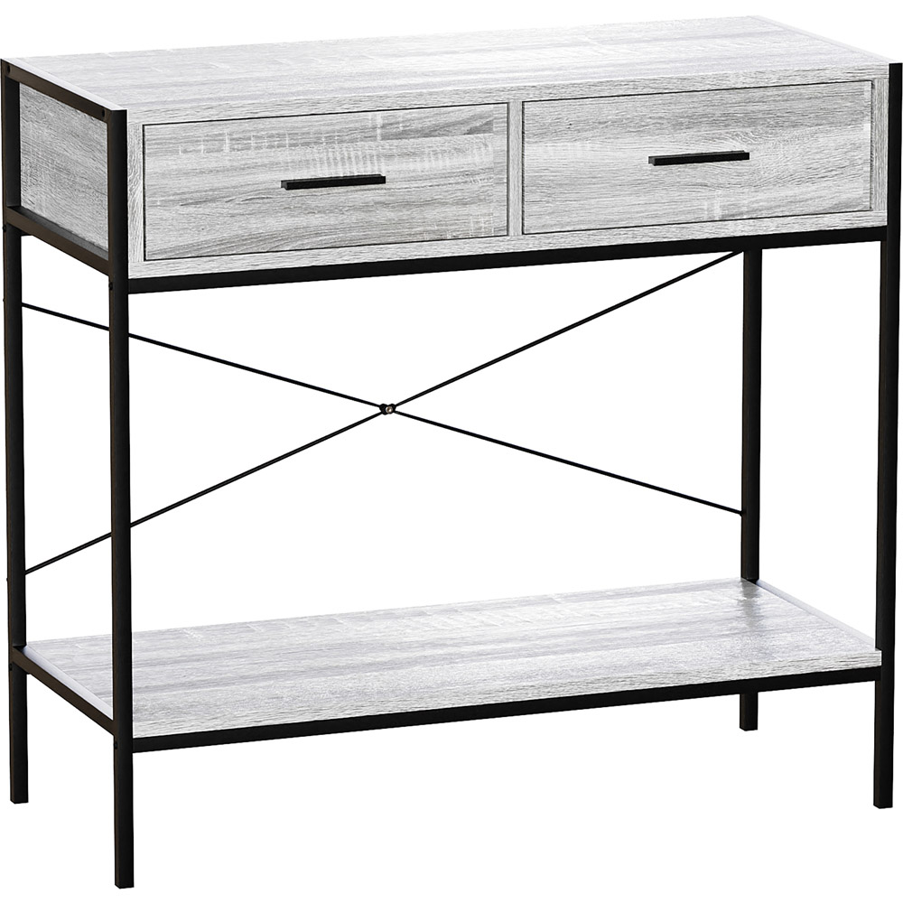 VIDA DESIGNS Brooklyn 2 Drawer Grey Industrial Console Table Image 2