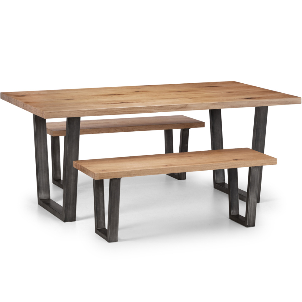 Julian Bowen Brooklyn 2 Seater Oak Dining Bench Image 4