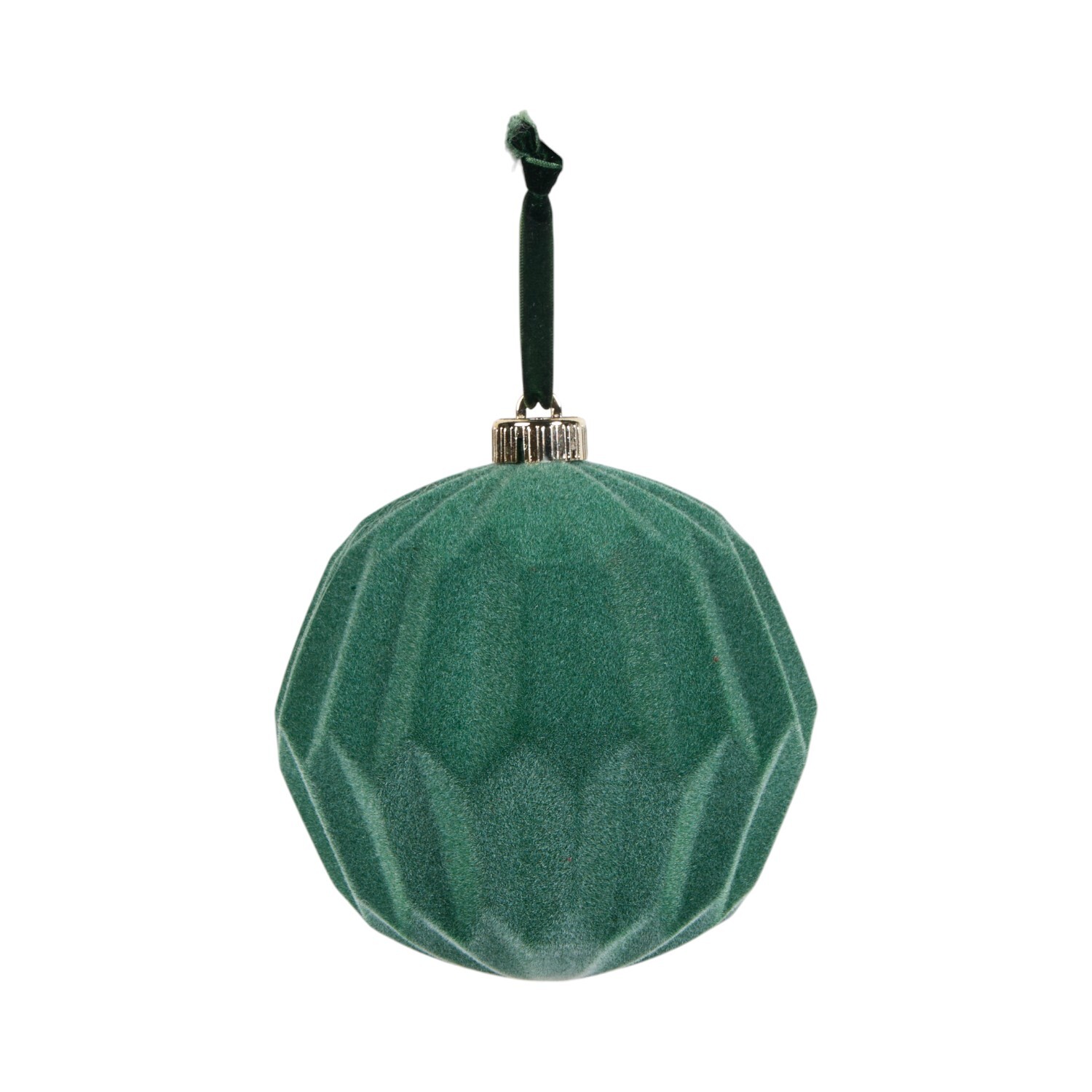 Pack of 4 Red and Green Flocked Baubles Image 4