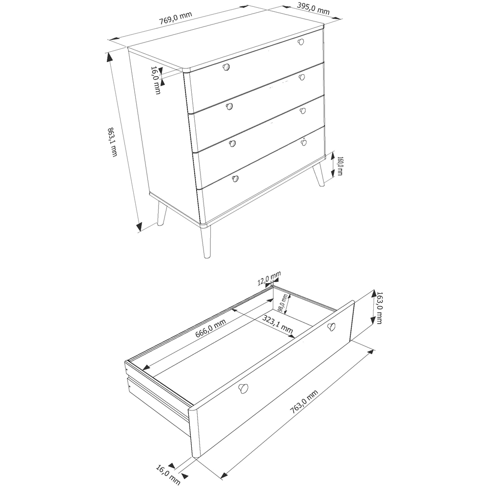 Core Products Augusta Curve 4 Drawer Chest of Drawers Image 6
