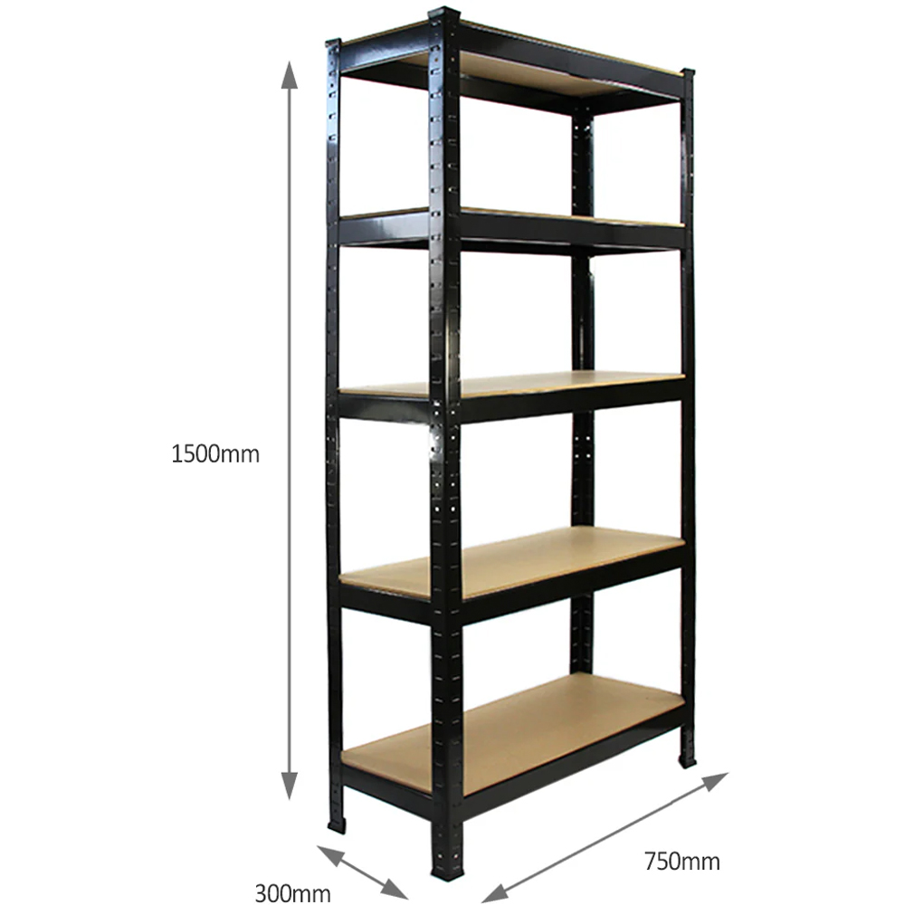 Monster Racking T-Rax Heavy Duty Black Shelving Unit 75cm 6 Pack Image 7