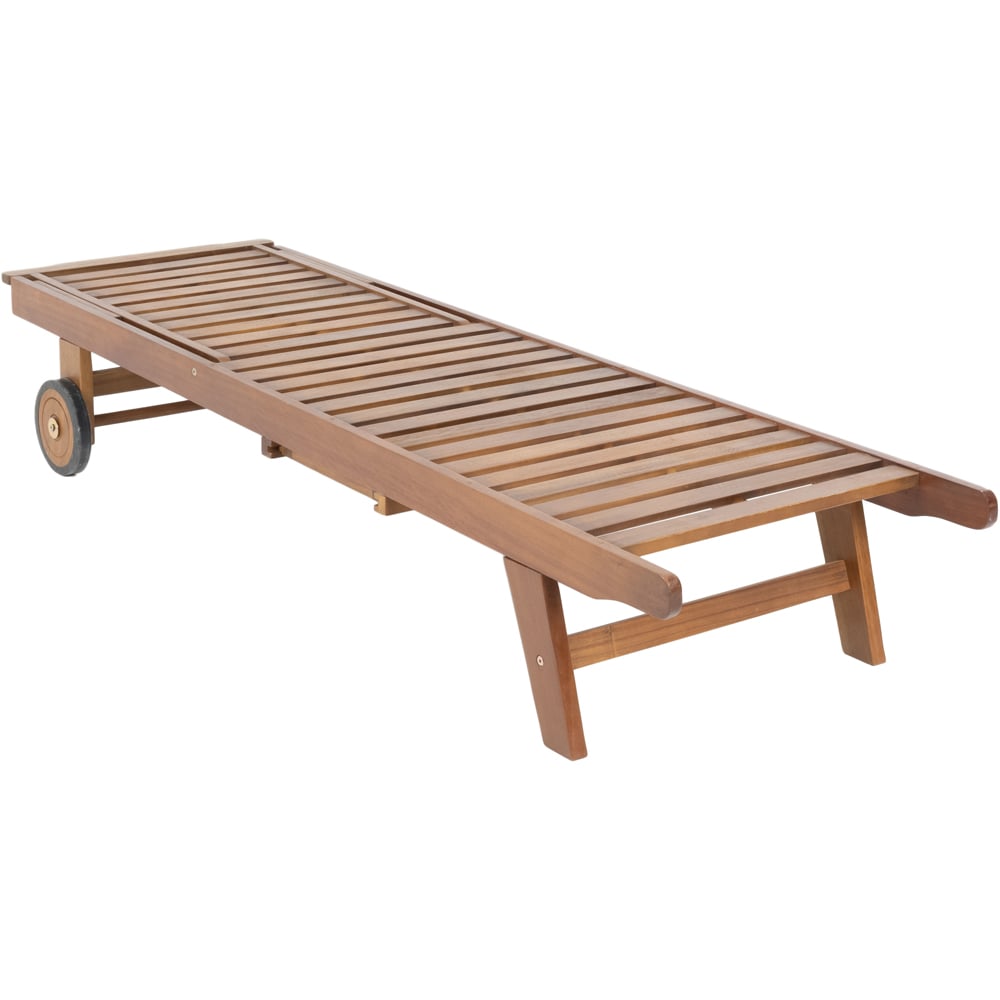 Charles Bentley Acacia Wooden Sun Lounger Image 5