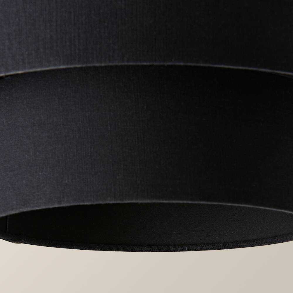 ValueLights Jodie 2 Tier Black Linen Ceiling Drum Lamp Shade Image 6