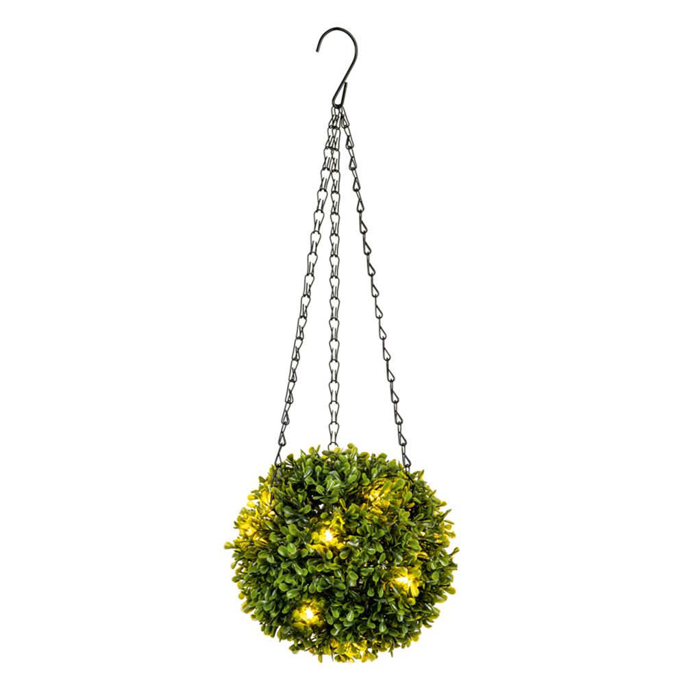 18cm Pre-lit Artificial Topiary Ball Image 1