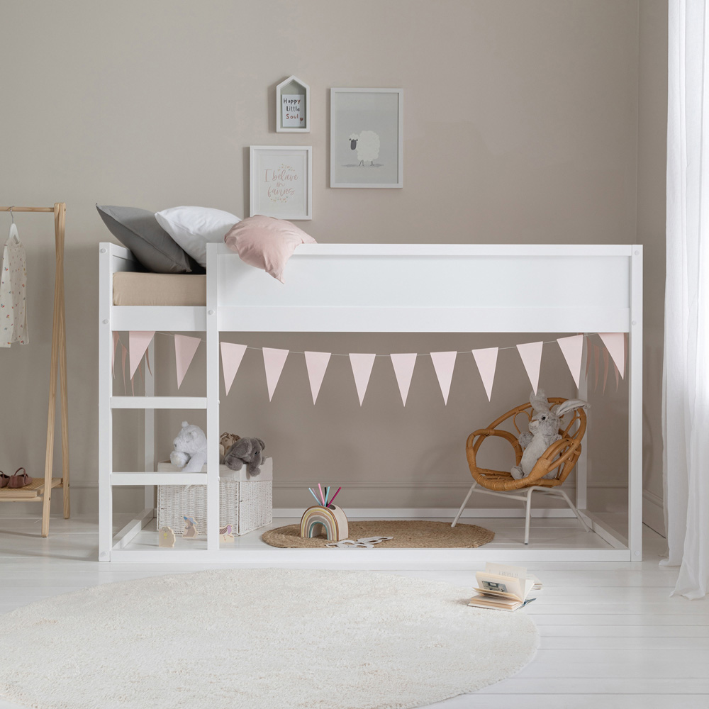 Noa and Nani Lykke White Reversible Mid Sleeper Cabin Bed with Straight Ladder Image 3