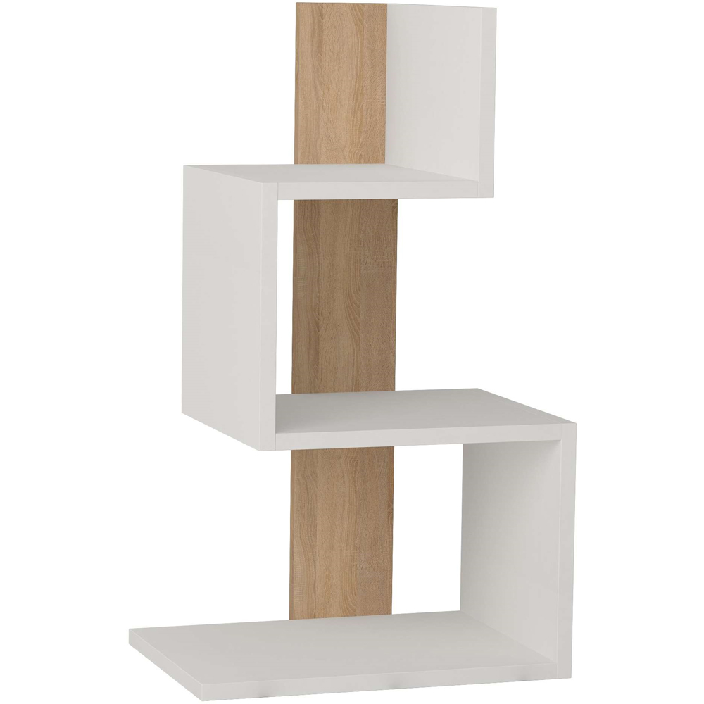 Decortie Rosie White and Oak Side End Table Image 2