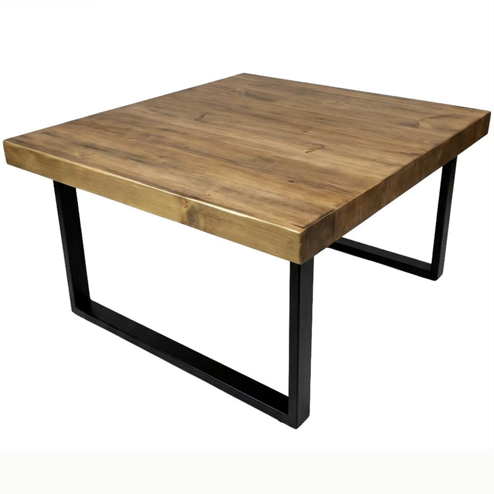 Homebase Jacobean Chunky and Sturdy Handmade Wooden Coffee Table 60 x 80cm Image 2