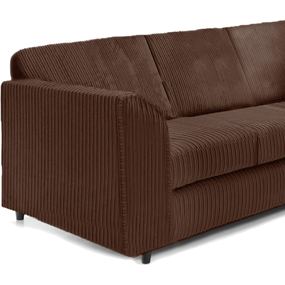Luxor 4 Seater Chocolate Jumbo Cord Full Back Right Hand L Shape Corner Sofa Image 3