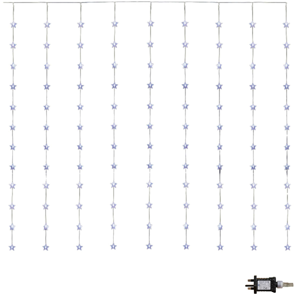 Samuel Alexander 108 White LED Christmas Star Curtain Lights 1.2 x 1.2m Image 8