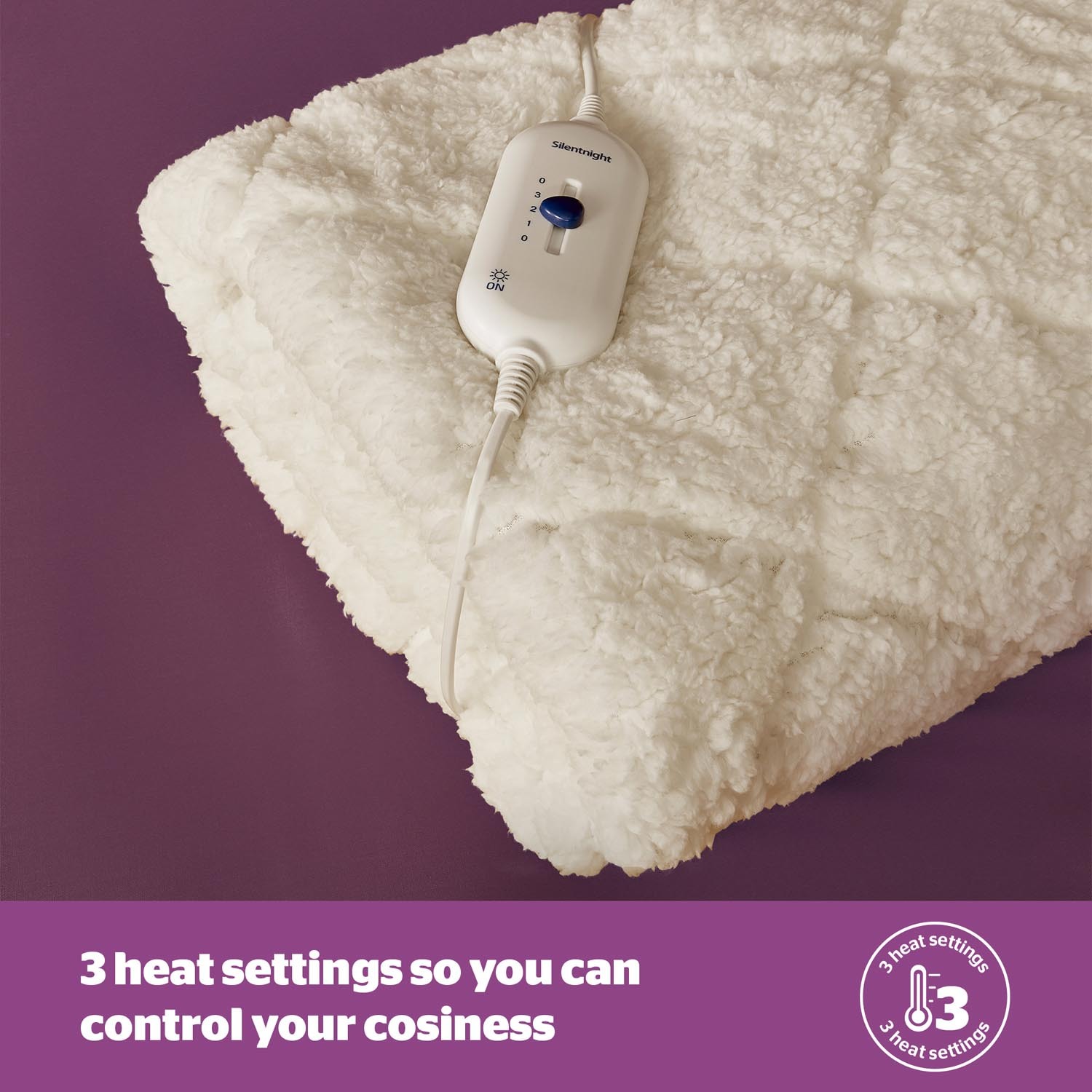 Silentnight Teddy Fleece Electric Blanket - White / Double Image 3